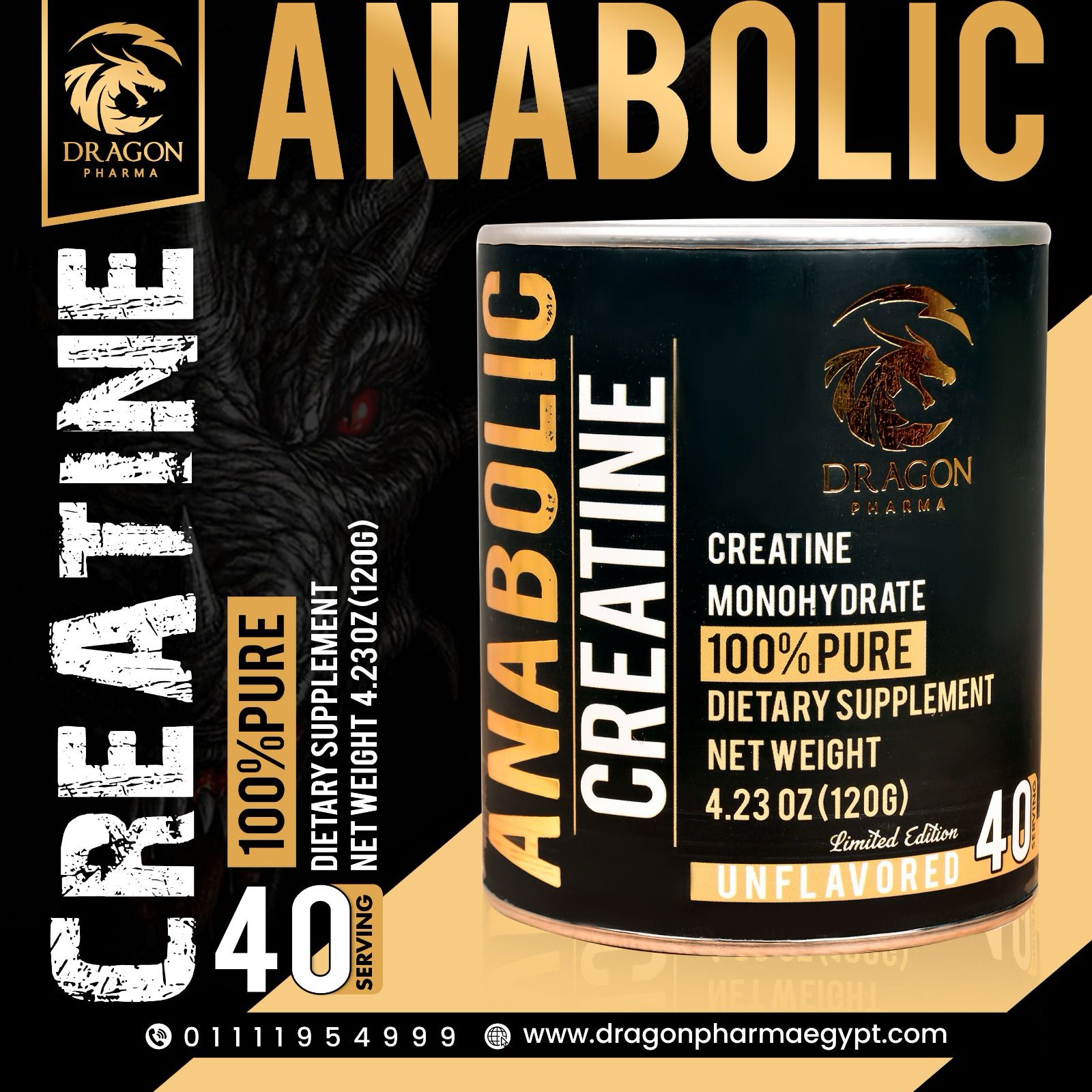 ANABOLIC Creatine Monohydrate  100% pure